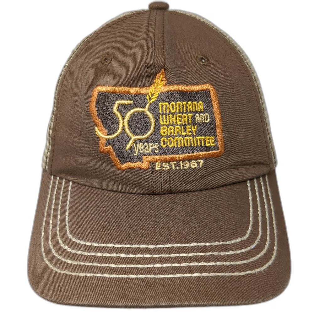 Montana Wheat Barley Committee 50 Years Brown One Size Baseball Cap Mesh Hat